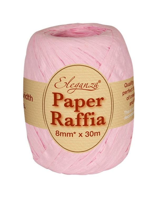 Pastel Pink Paper Raffia - 30m