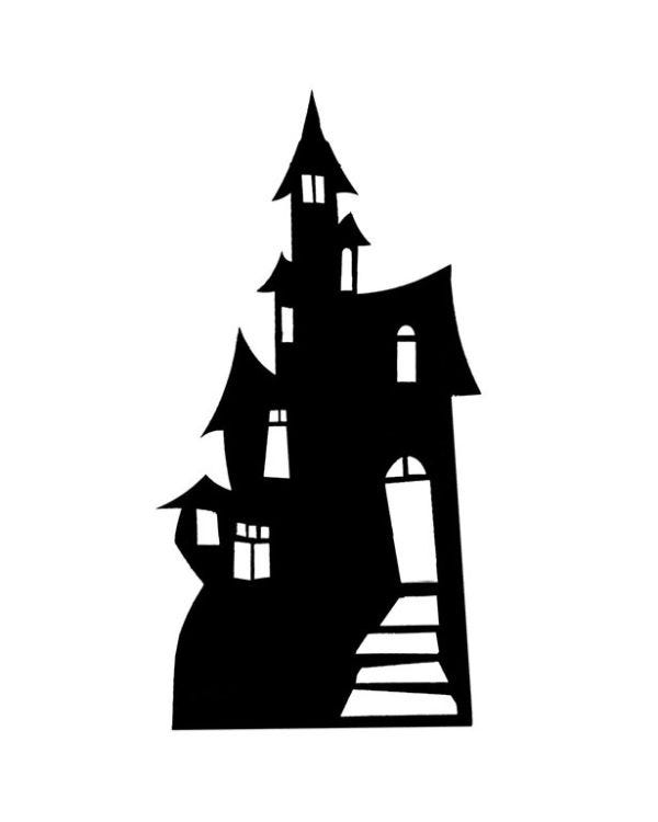 Haunted House Silhouette Cardboard Cutout - 98cm x 46cm