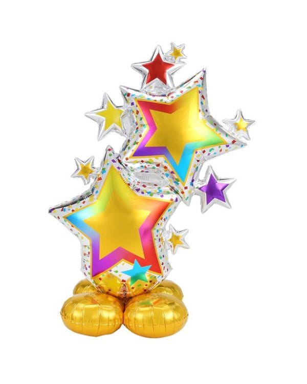 Colourful Star Cluster Air Fill Foil AirLoonz Balloon - 59&quot;