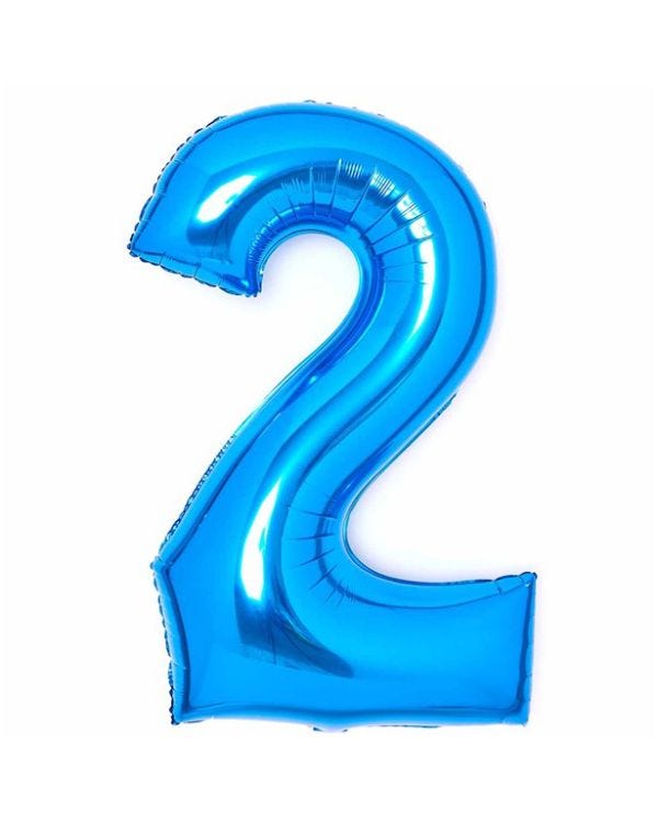 Number 2 Blue Foil Balloon - 34&quot;