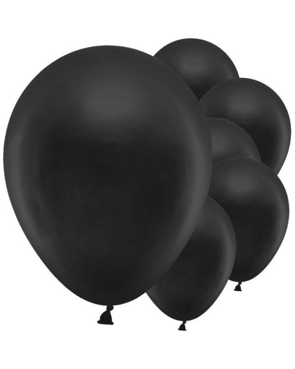 Black Metallic Balloons - 12&quot; Latex (10pk)