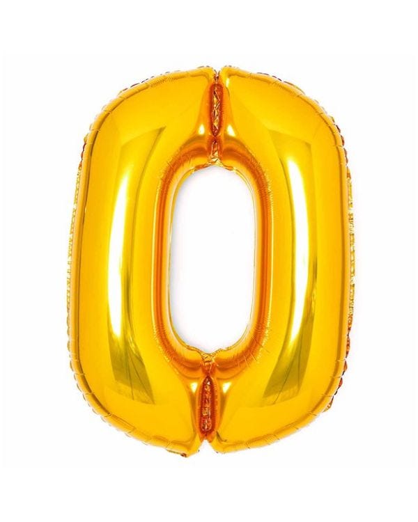 Number 0 Gold Foil Balloon - 34&quot;