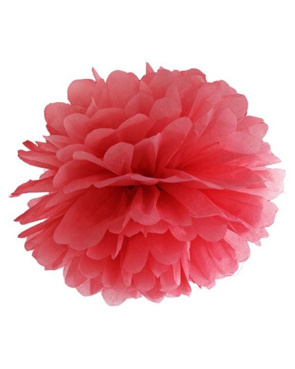 Red Pom Pom Decoration - 25cm