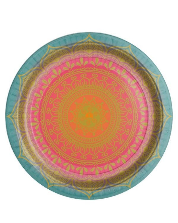 Diwali Assorted Paper Plates - 23cm (8pk)