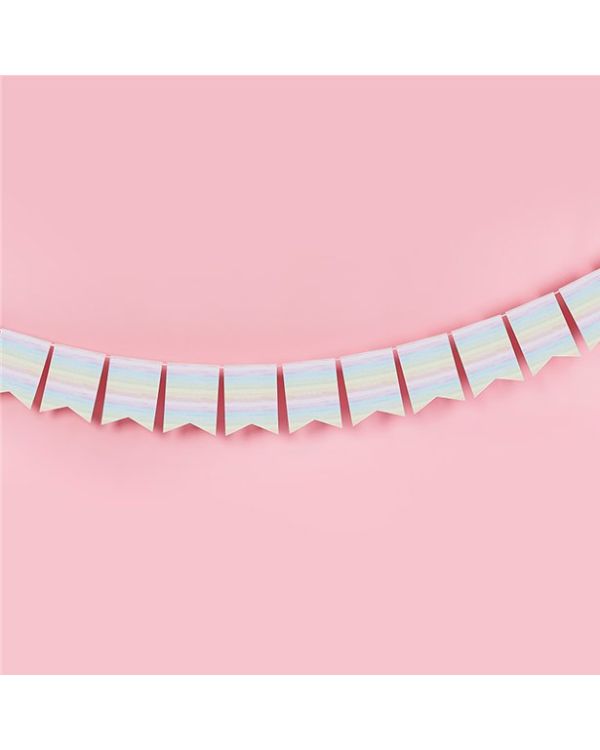 Eco Pastel Rainbow Paper Bunting - 2m