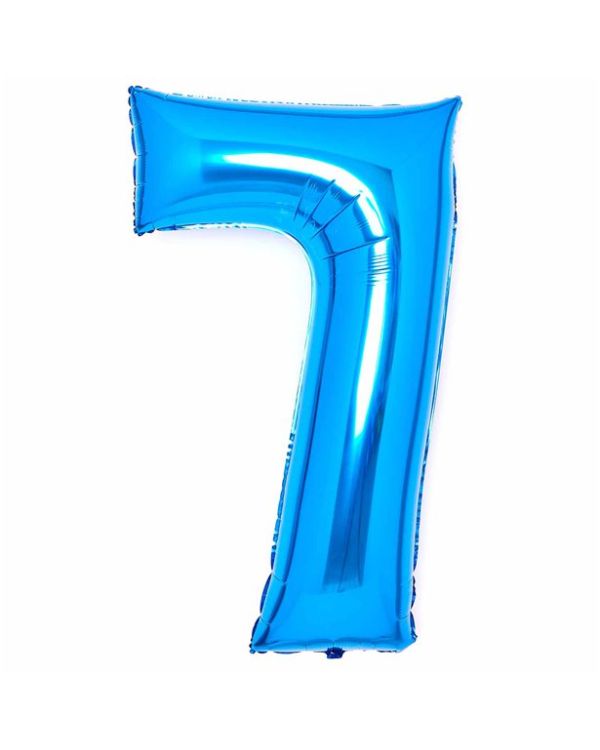 Number 7 Blue Foil Balloon - 34&quot;