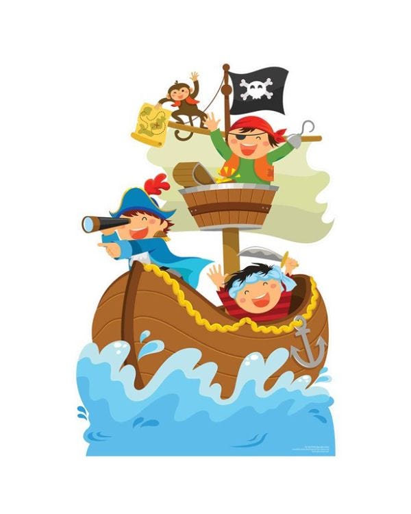 Pirate Ship Adventure Cardboard Cutout - 90cm x 60cm