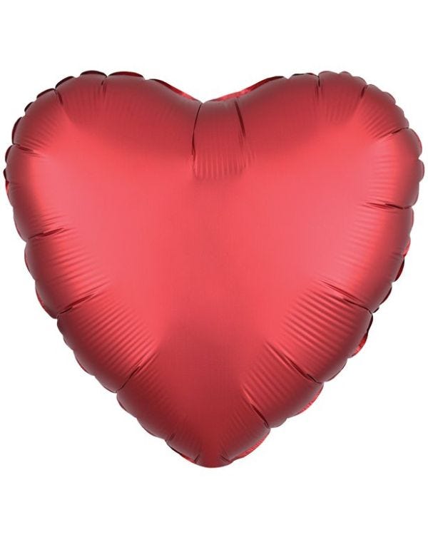 Sangria Red Satin Luxe Heart Balloon - 18&quot; Foil - unpackaged