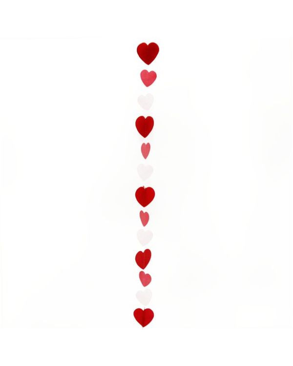 Red, Pink &amp; White Paper Balloon Tail - 1.2m