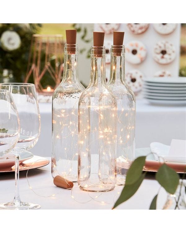 Botanical Wedding Cork Bottle Lights (3pk)