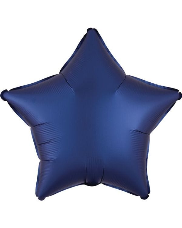 Navy Blue Star Satin Luxe Balloon - 18&#039;&#039; Foil - unpackaged