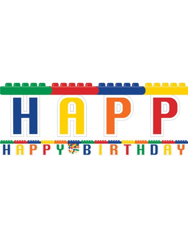 Block Party &#039;Happy Birthday&#039; Paper Banner - 2.59m