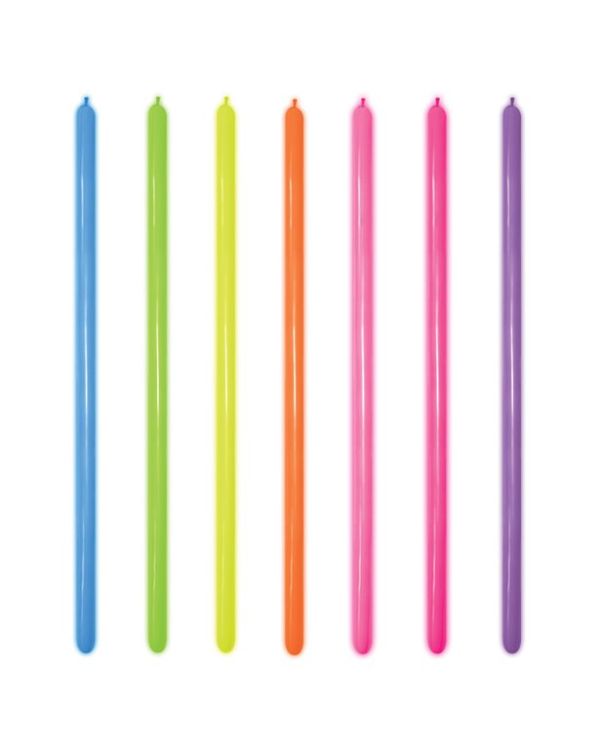 Neon Assorted Modelling Balloons - 260 Latex (100pk)