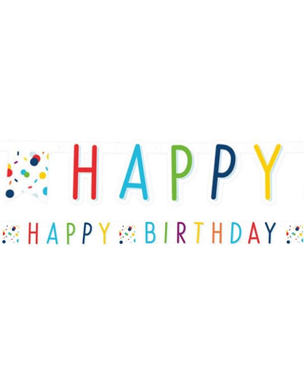 Confetti Birthday Happy Birthday Letter Banner - 1.8m