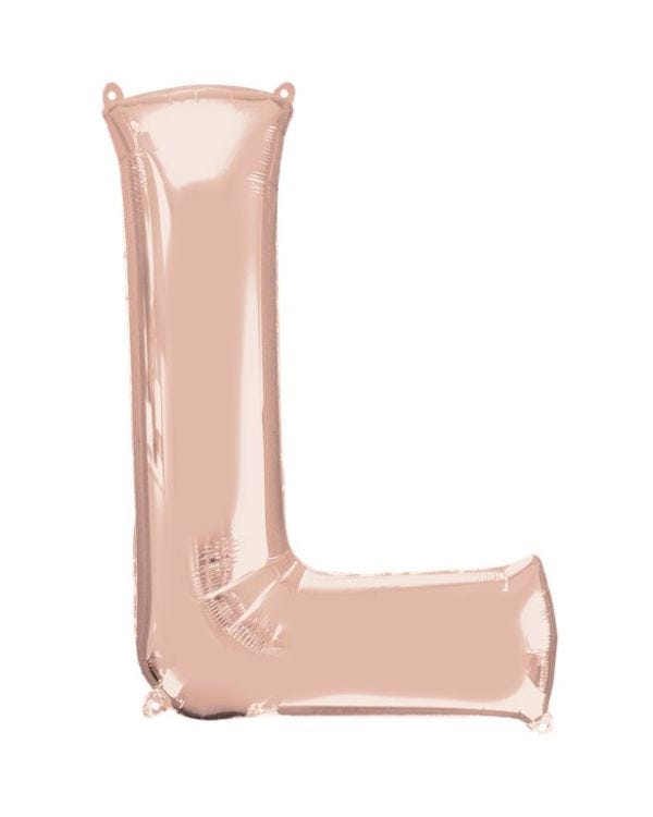 Rose Gold Letter L Air Filled Balloon - 16&quot; Foil