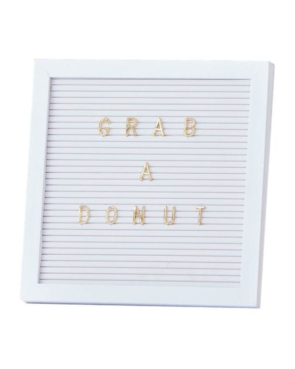 Gold Wedding White Peg Board With Gold Letters