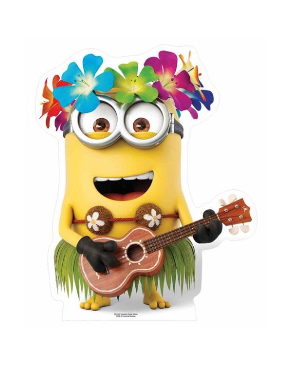 Despicable Me Hawaiian Guitar Dave Minion Cardboard Cutout - 81cm x 65cm