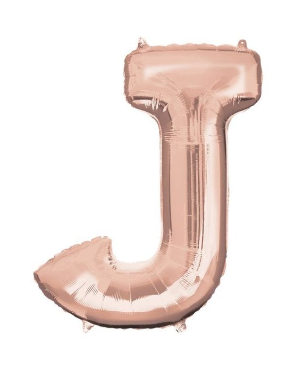Rose Gold Letter J Air Filled Balloon - 16&quot; Foil