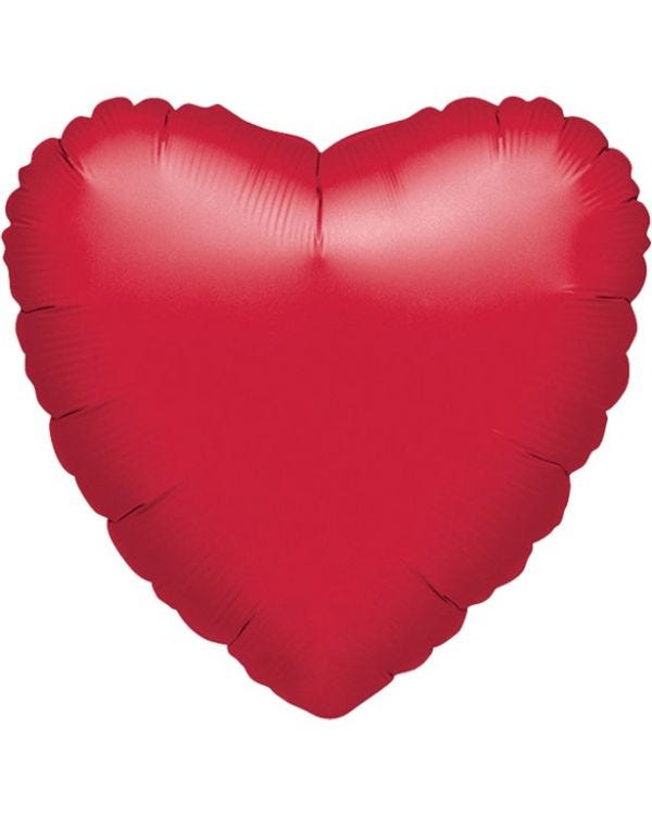 Metallic Red Heart Valentine&#039;s Balloon - 18&quot; Foil - unpackaged
