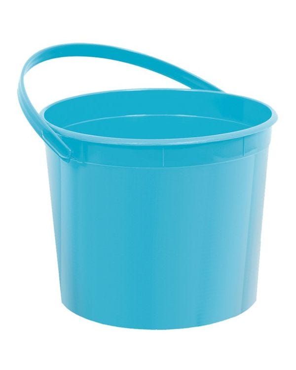 Turquoise Plastic Favour Bucket - 11.4cm x 15cm
