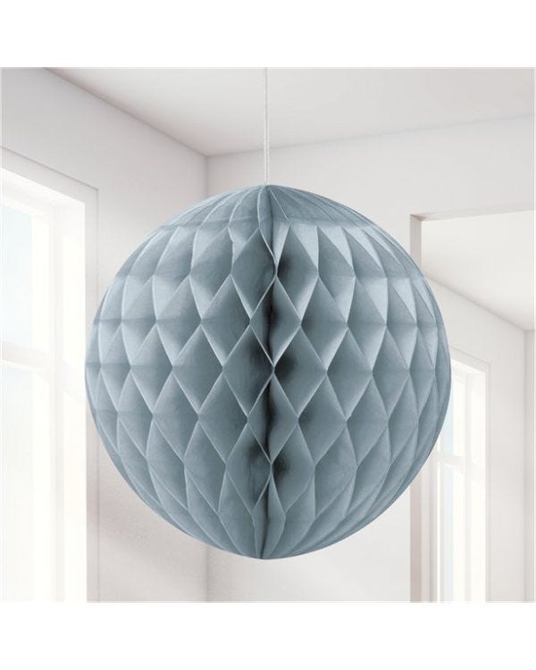Silver Honeycomb Ball Decoration - 20cm