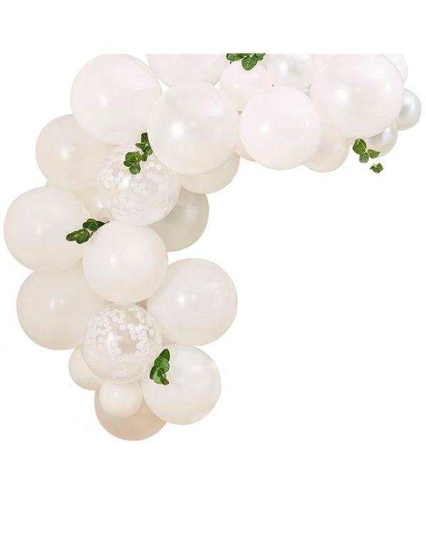 Botanical Baby Mini White Foliage Balloon Arch - 45 Balloons