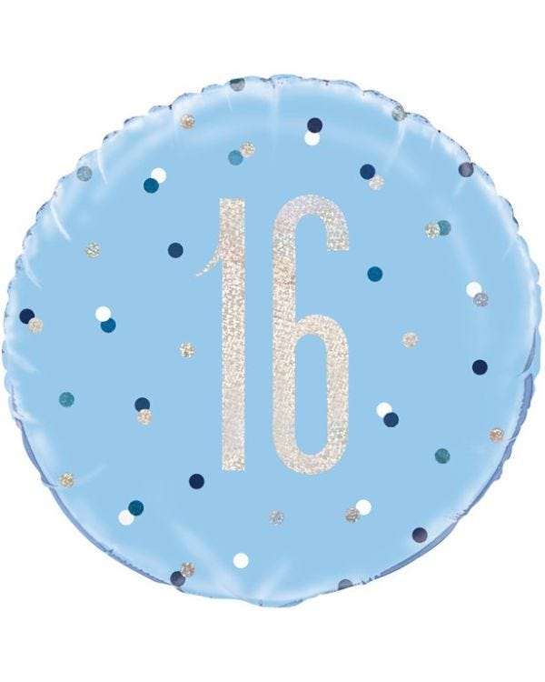 Blue 16th Birthday Foil Balloon - 18&quot;
