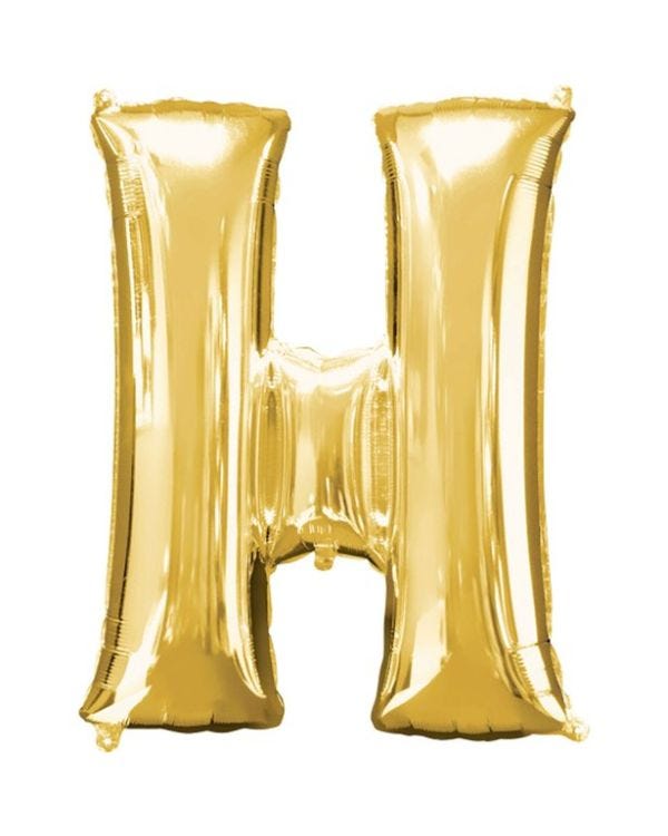 Gold Letter H Balloon - 34&quot; Foil