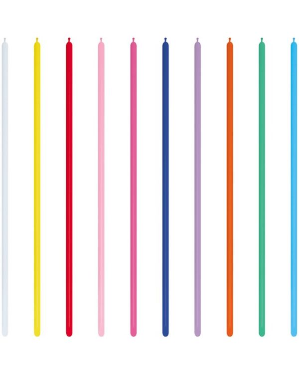 Multi-coloured Modelling Balloons - 260 Latex (100pk)