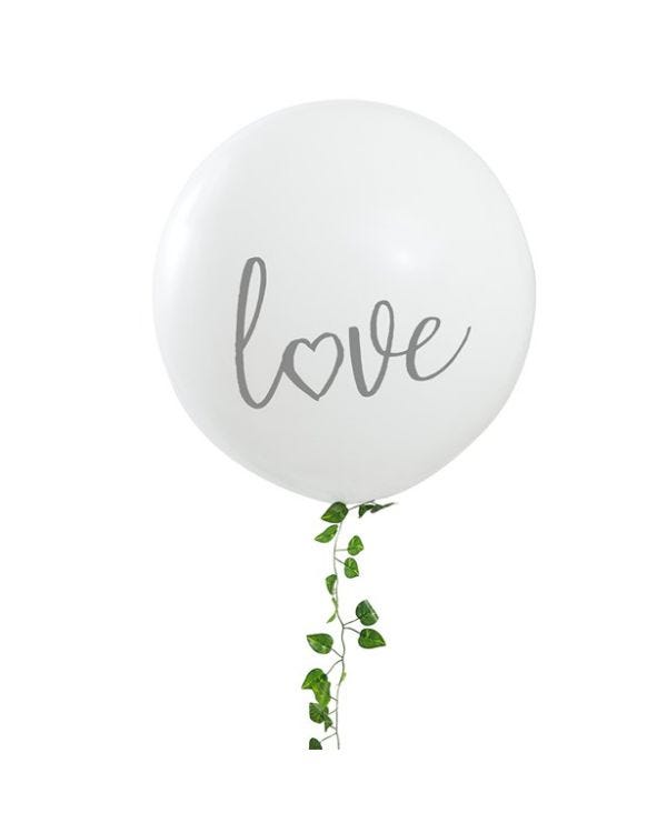 Botanical Hen Giant White Love Latex Balloon Kit - 36&quot;