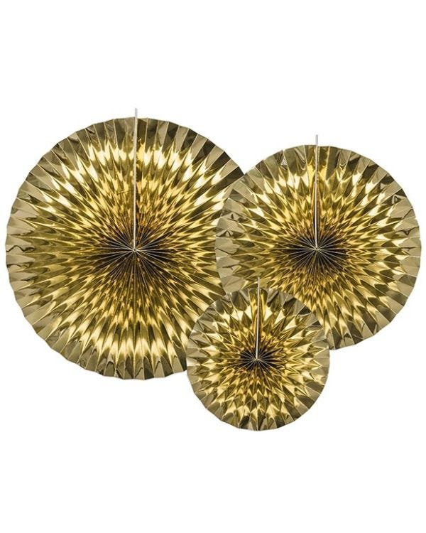Gold Fans - 40cm (3pk)