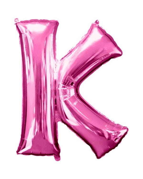 Pink Letter K Balloon - 34&quot; Foil