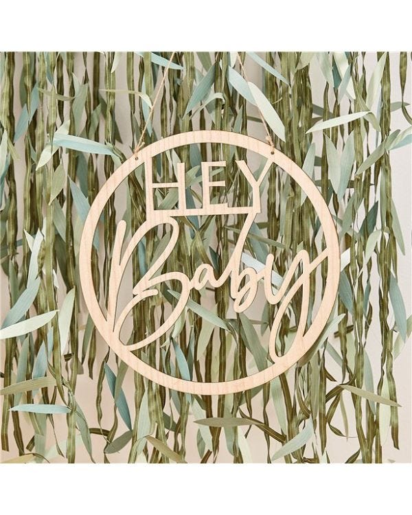 Botanical Baby Wooden Hey Baby Sign - 36cm