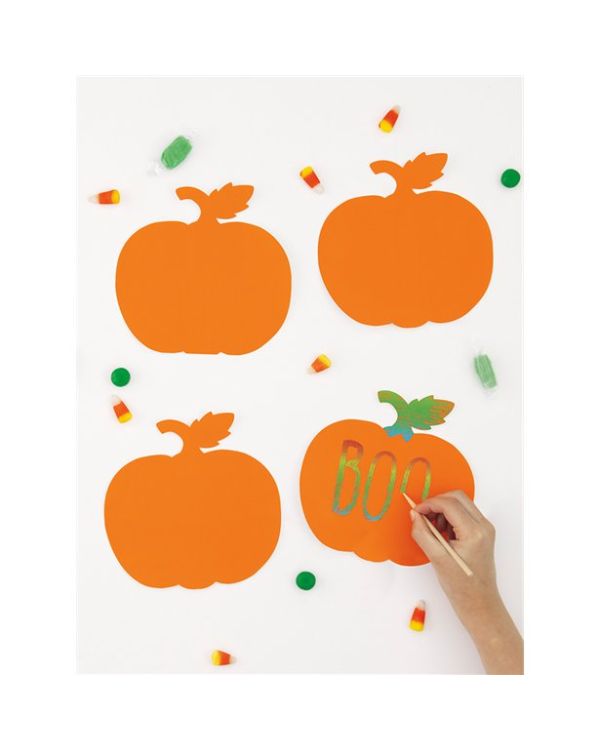 Pumpkin Scratch Art Cutouts (24pk)