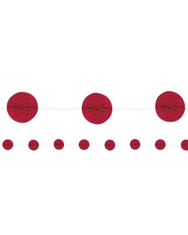 Red Honeycomb Garland Decoration - 2.1m