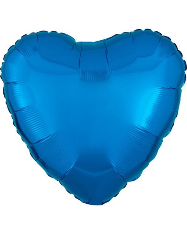 Metallic Blue Heart Balloon - 18&#039;&#039; Foil
