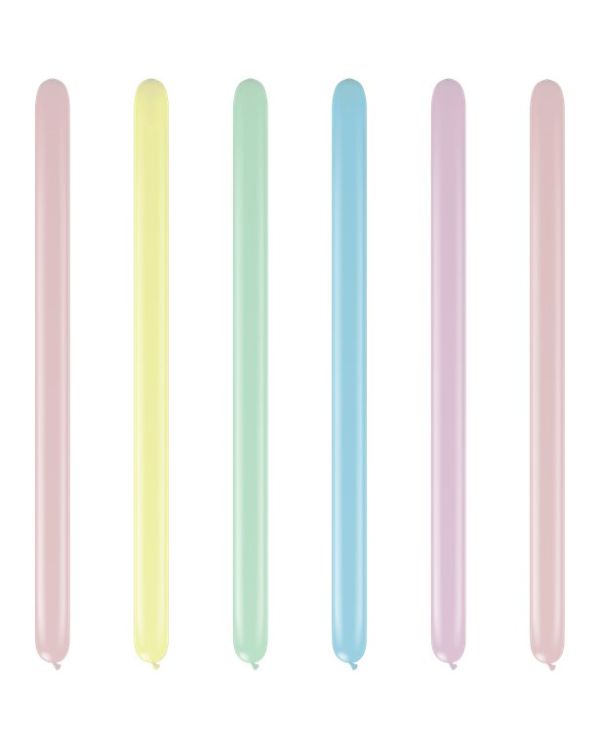 Pastel Matte Assorted Modelling Balloons - 260 Latex (100pk)