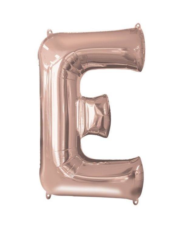 Rose Gold Letter E Air Filled Balloon - 16&quot; Foil
