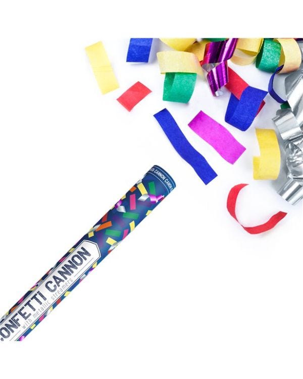 Multi Coloured Confetti Cannon - 60cm
