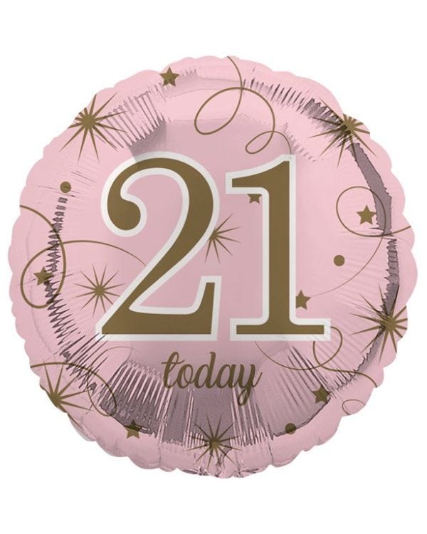 21st Pink Birthday Balloon - 18&quot; Foil