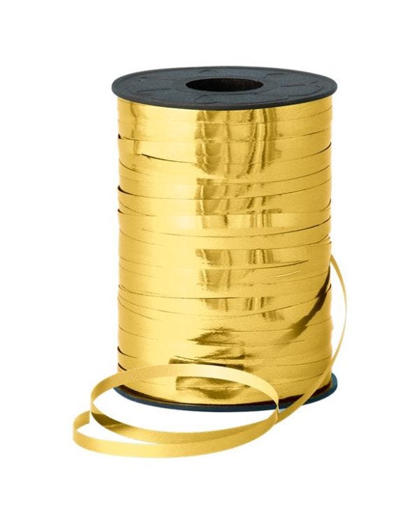 Gold Metallic Curling Balloon Ribbon - 250m
