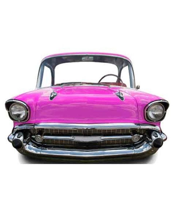 Pink Car Stand-In Cardboard Photo Prop - 151cm x 105cm