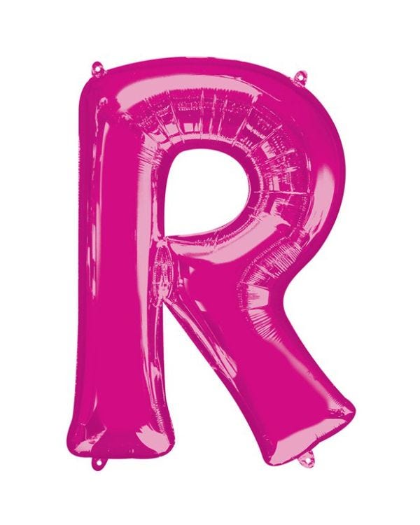 Pink Letter R Air Filled Balloon - 16&quot; Foil