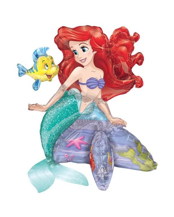 Ariel The Little Mermaid Airfill Sitter Balloon - 20&quot; Foil