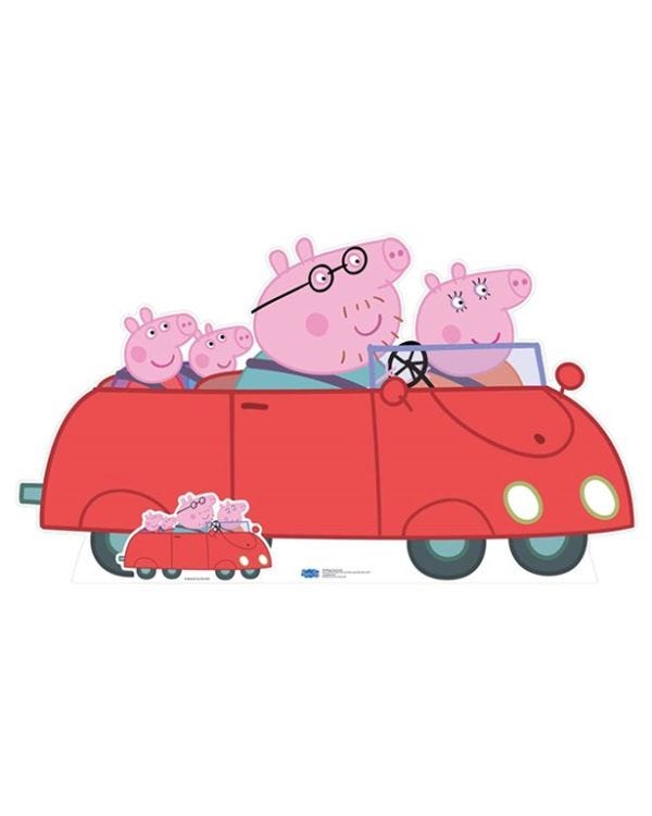 Peppa Pig Family Car Cardboard Cutout - 170cm x 95cm
