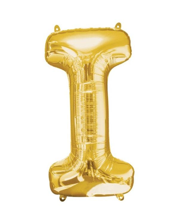 Gold Letter I Balloon - 34&quot; Foil