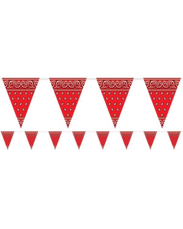 Bandana Print Plastic Bunting - 3.7m
