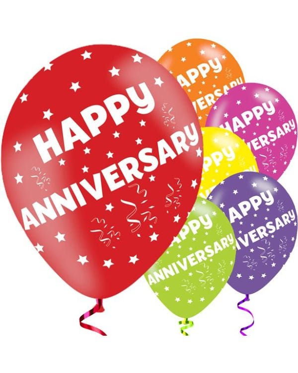 Happy Anniversary Balloons - 11&#039;&#039; Latex (6pk)