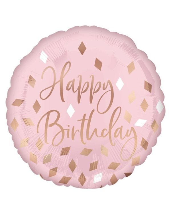 Blush Happy Birthday Balloon - 18&quot; Foil