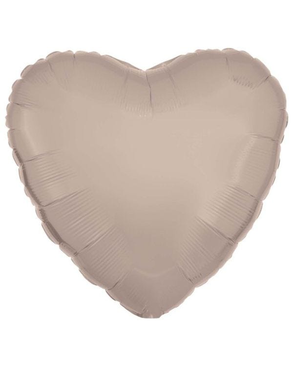 Silk Lustre Latte Heart Foil Unpackaged - 18&quot;